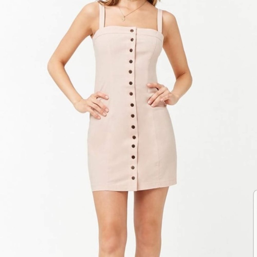Forever 21 Blush Pink Button Down Mini Dress